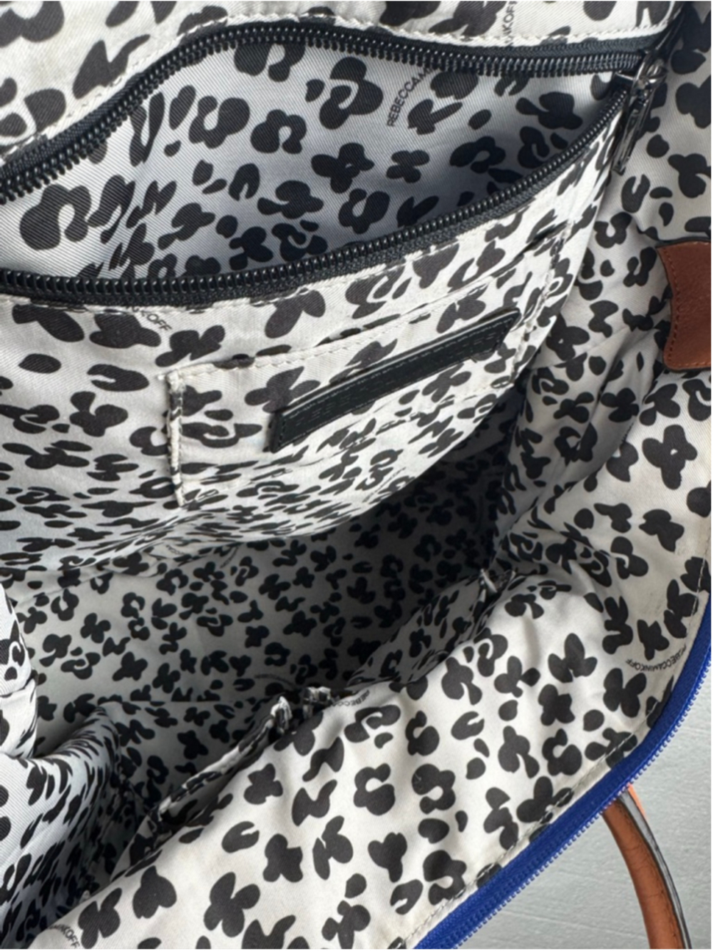 Rebecca Minkoff Blue & White Patterned Satchel One Size - Picture 10 of 10